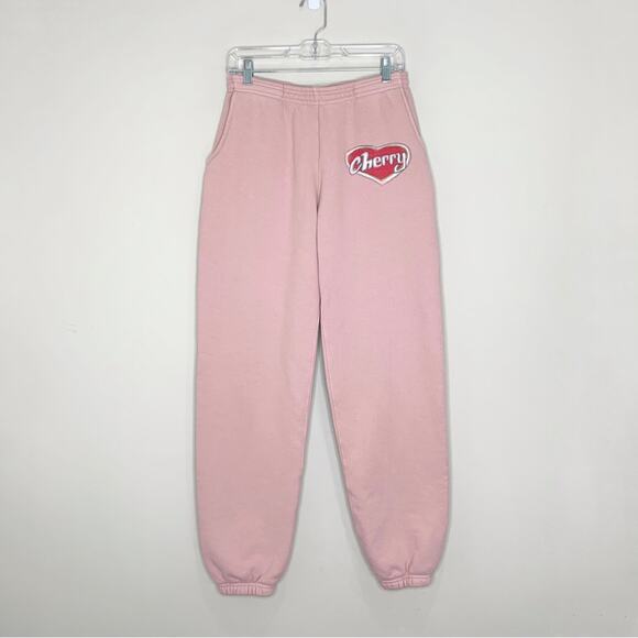 Cherry LA Valentine’s Day Sweatpants (Sz M) Limited Edition Fleece Blush Pink - Picture 3 of 15